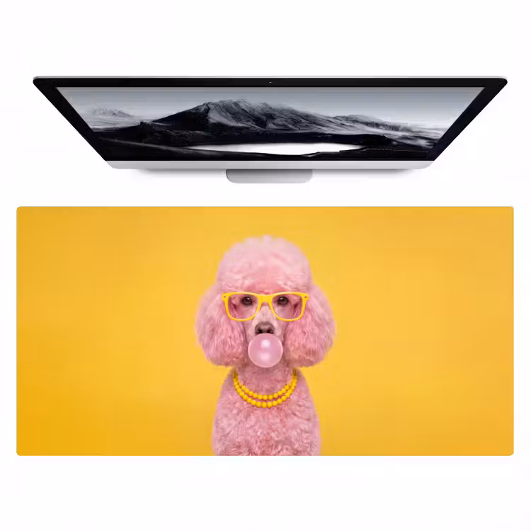 Hond - Kauwgum - Dieren - Modern - Roze Muismat XXL klein -zzz3d