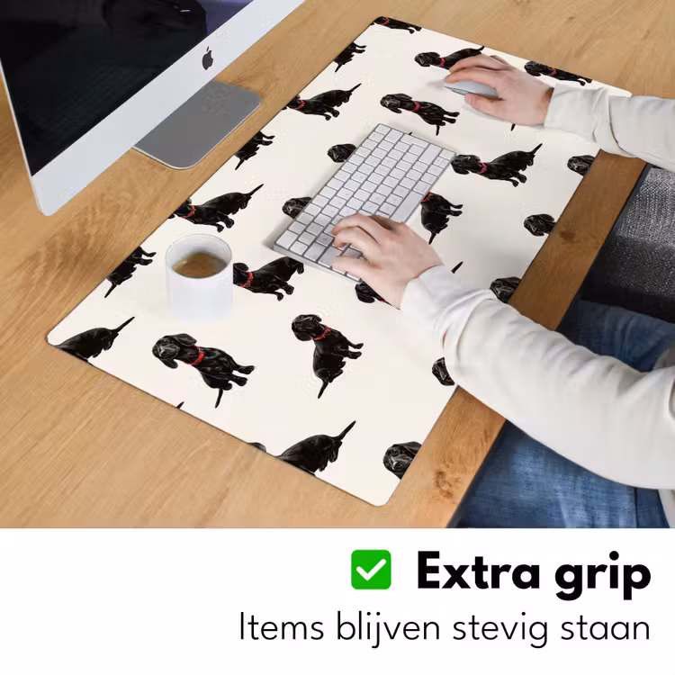 Hond - Patroon - Zwart Muismat XXL klein 681 -sfeer3