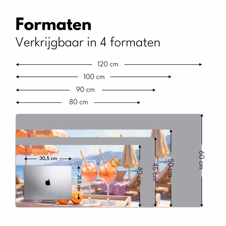 Drank - Glazen - Strand - Zomer - Oranje Muismat XXL klein -sfeer5