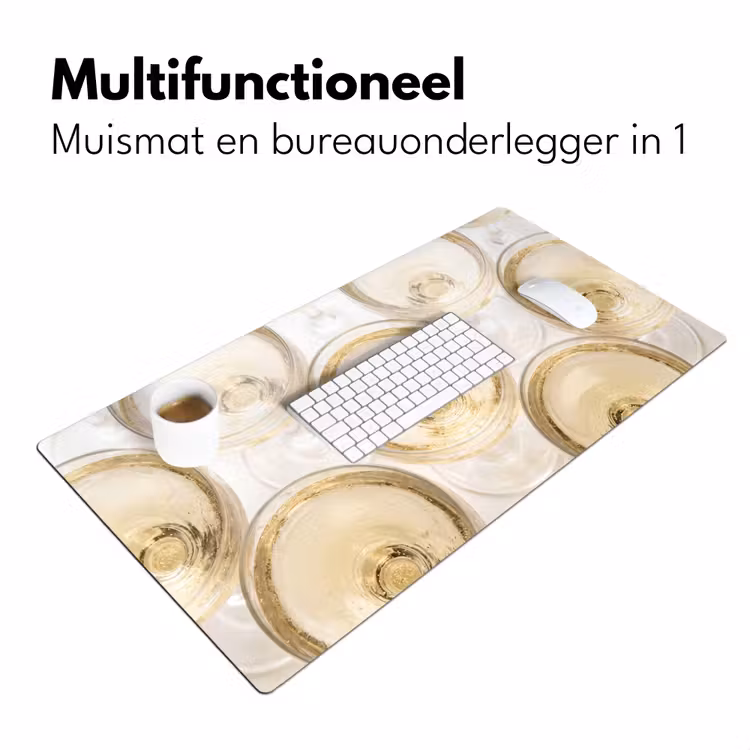 Drank - Glazen - Feest - Goud Muismat XXL klein -sfeer4