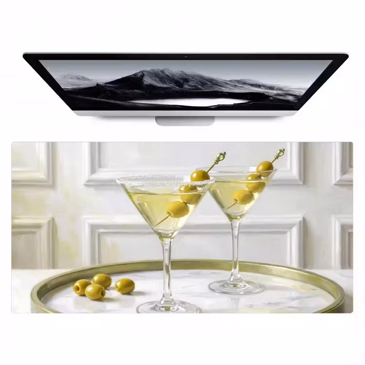 Drank - Martini - Olijven - Modern - Wit Muismat XXL klein -zzz3d