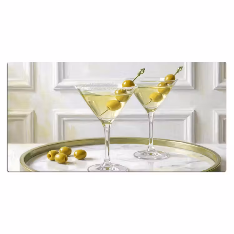 Drank - Martini - Olijven - Modern - Wit Muismat XXL klein -3d_leeg