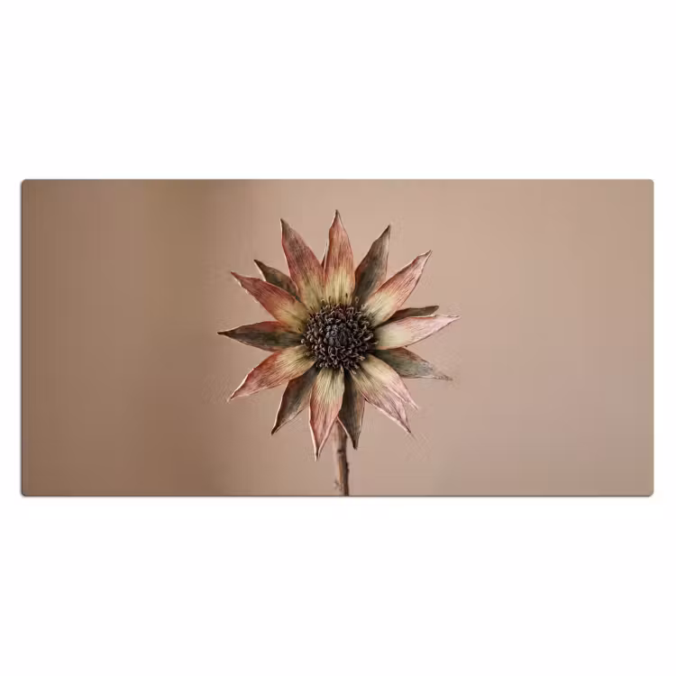 Droogbloem - Protea - Vintage - Beige - Rustiek Muismat XXL klein -3d_leeg