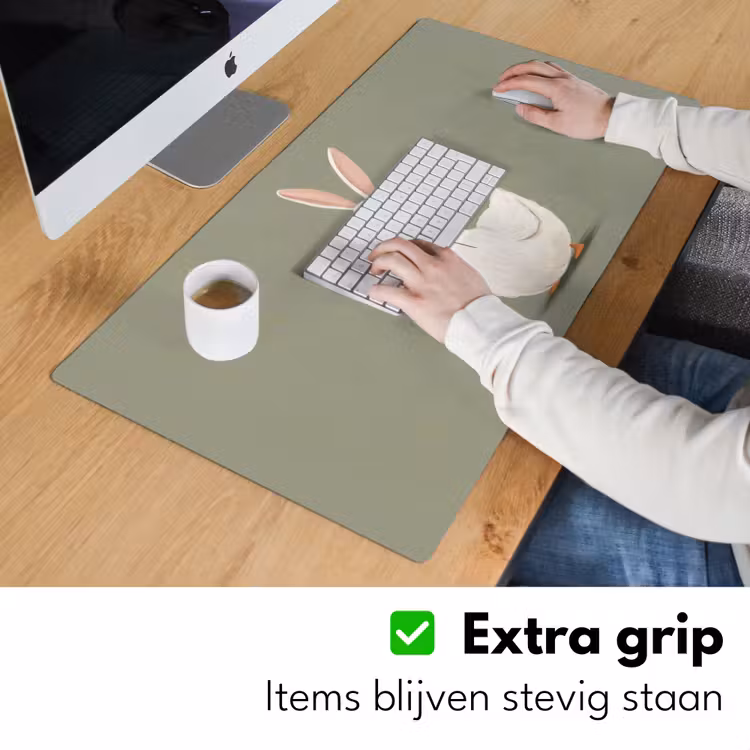 Eend - Konijnoren - Grijs Muismat XXL klein -sfeer3