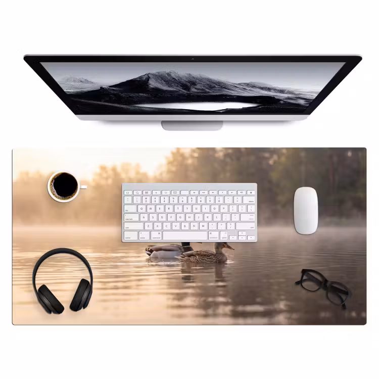 Eenden - Water - Mist - Natuur Muismat XXL klein -3d