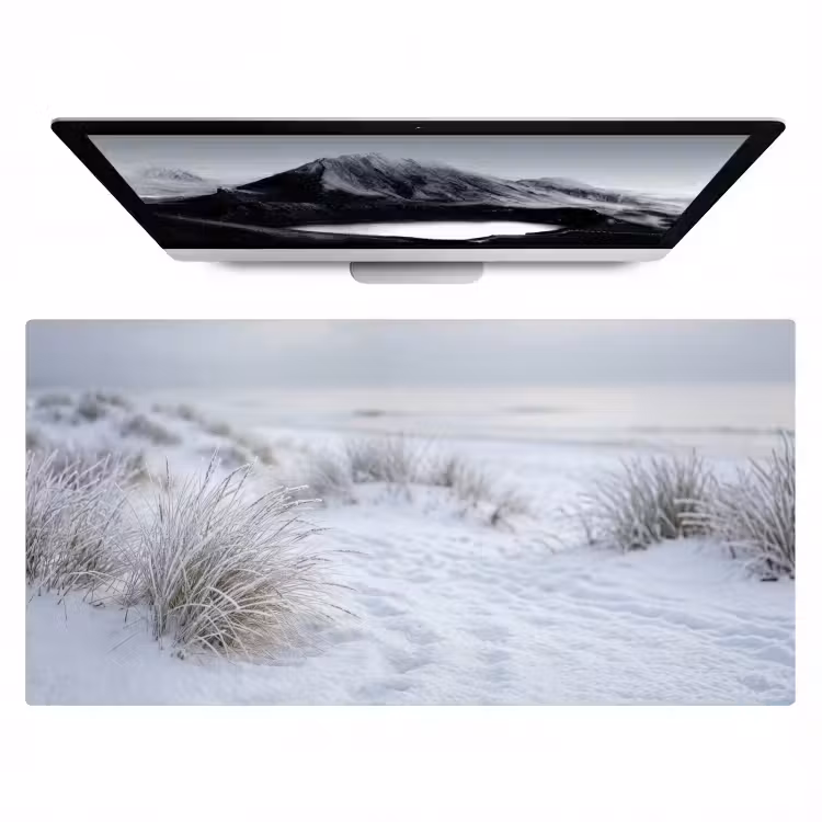 Duinen - Sneeuw - Strand - Winter - Serene Muismat XXL klein -zzz3d