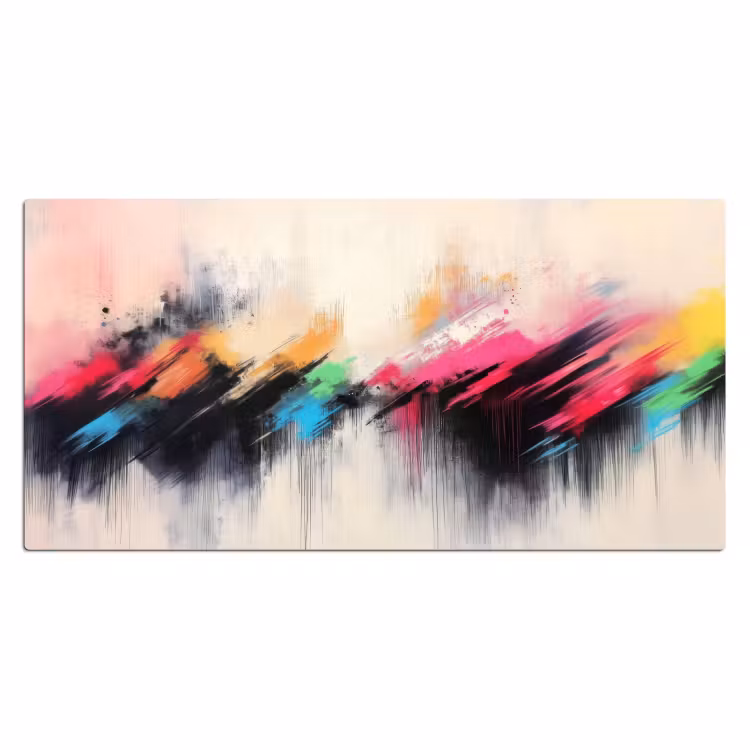 Dynamisch - Abstract - Kleurrijk - Zwart Muismat XXL klein -3d_leeg