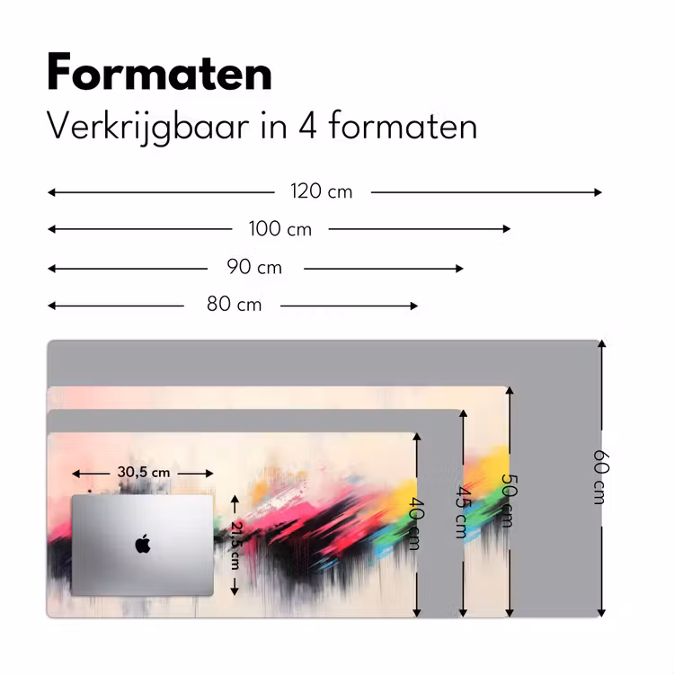 Dynamisch - Abstract - Kleurrijk - Zwart Muismat XXL klein -sfeer5