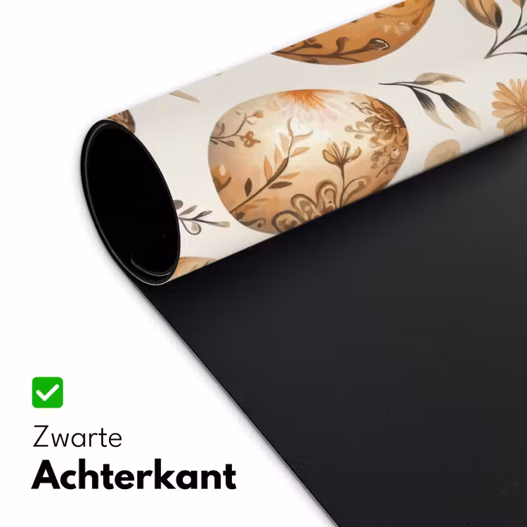 Paaseieren - Bruin - Bloemen Muismat XXL klein -sfeer2