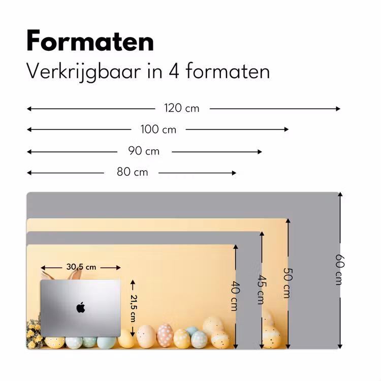 Eieren - Konijn - Pasteltinten Muismat XXL klein -sfeer5