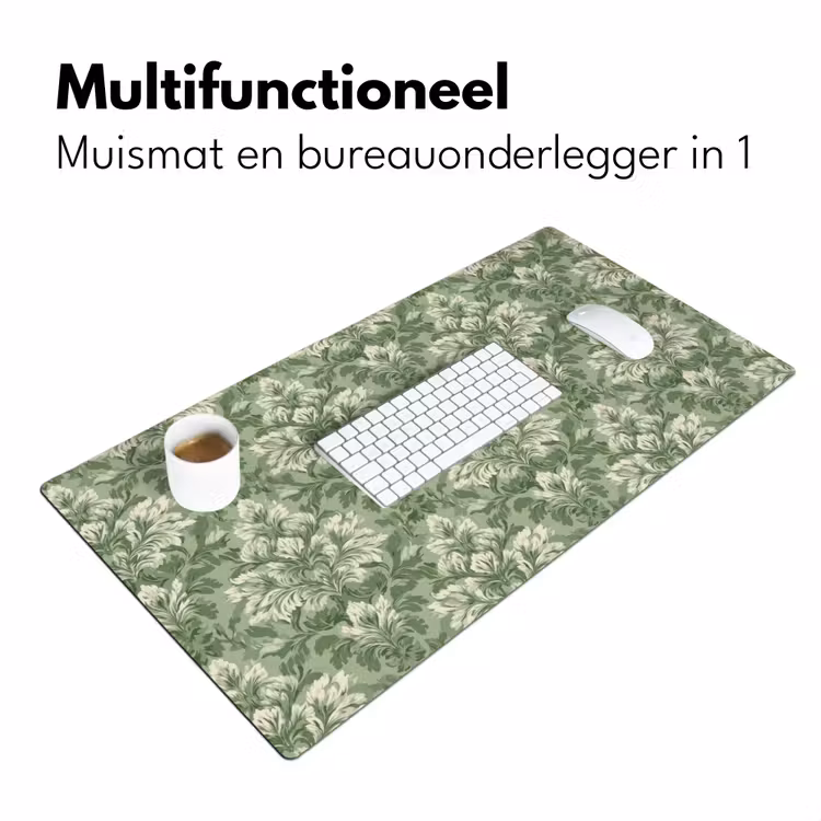 Sierlijk - Lichtgroen - Planten - Patroon - Getailleerd Muismat XXL klein 681 -sfeer4