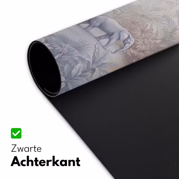 Olifant - Familie - Jungle - Illustratie - Grijs Muismat XXL klein -sfeer2