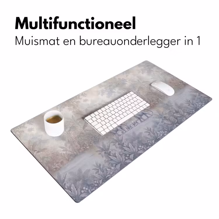 Olifant - Familie - Jungle - Illustratie - Grijs Muismat XXL klein -sfeer4