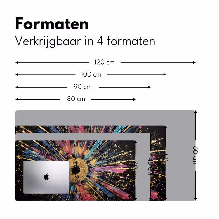 Explosie - Goud - Kleurrijk - Abstract Muismat XXL klein -sfeer5
