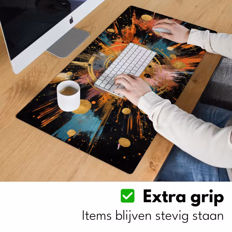 Explosie - Verfstructuur - Goud - Abstract Muismat XXL klein -sfeer3