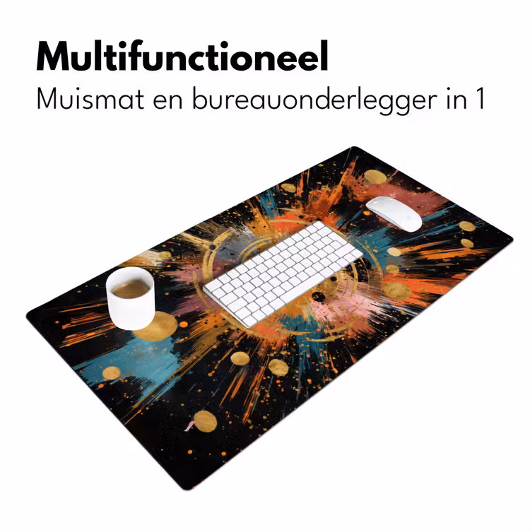Explosie - Verfstructuur - Goud - Abstract Muismat XXL klein -sfeer4