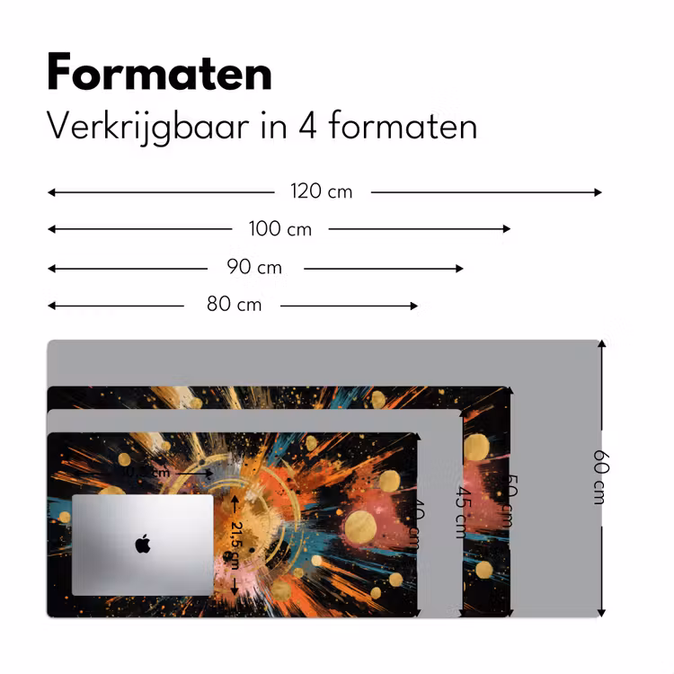 Explosie - Verfstructuur - Goud - Abstract Muismat XXL klein -sfeer5