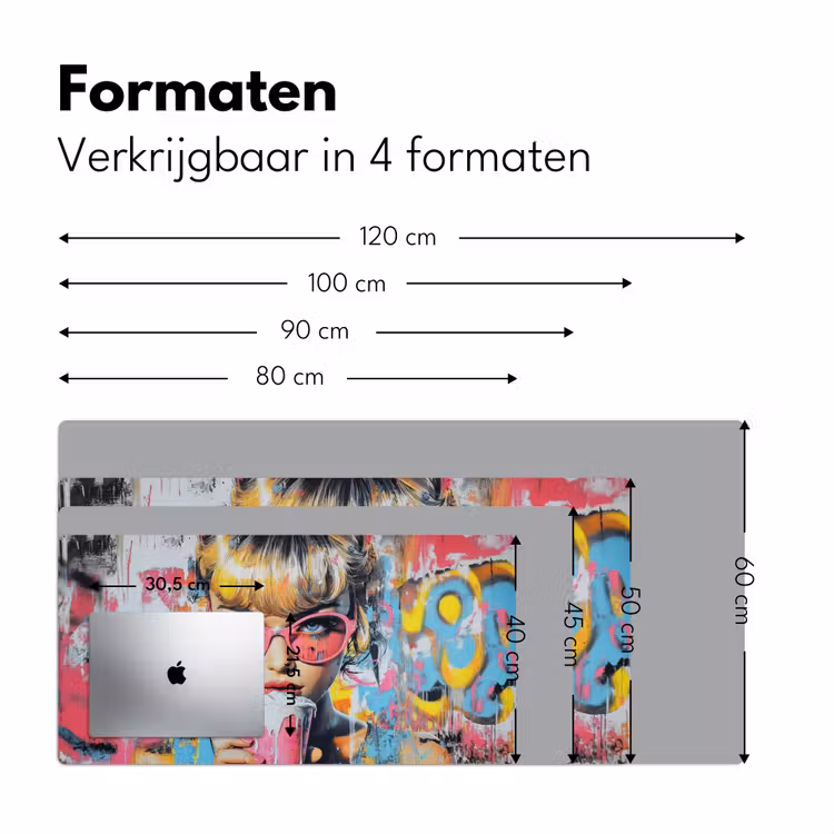 Expressief - Milkshake - Vrouw - Felle kleuren Muismat XXL klein -sfeer5