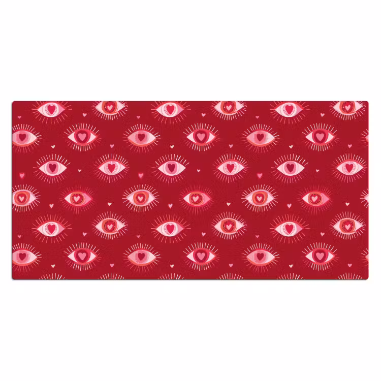 Ogen - Patroon - Roze - Donkerrood Muismat XXL klein 681 -3d_leeg