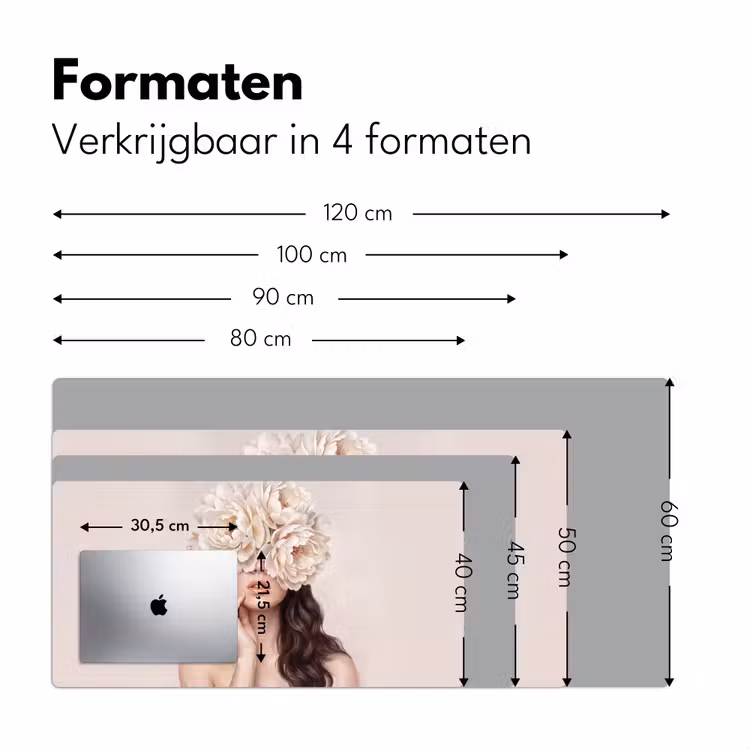 Gezicht - Pioenrozen - Crème Muismat XXL klein -sfeer5