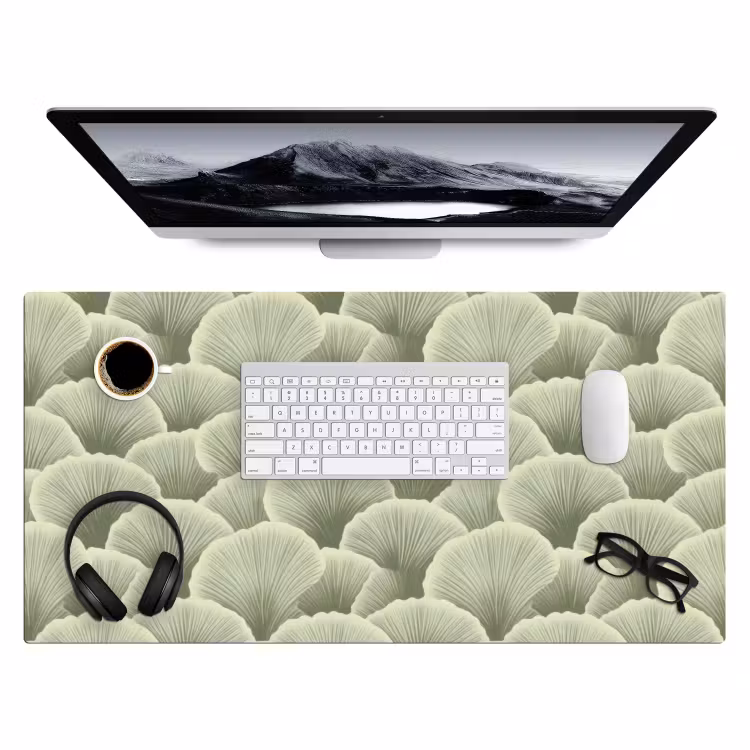 Waaier - Blad - Groen Muismat XXL klein 681 -3d