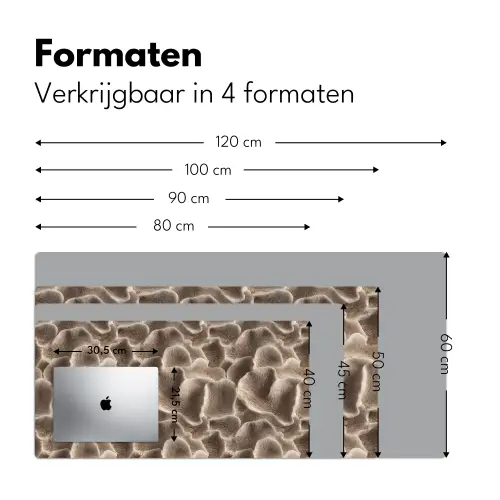 Waaiervorm - Beige - Vezel textuur Muismat XXL klein 681 -sfeer5