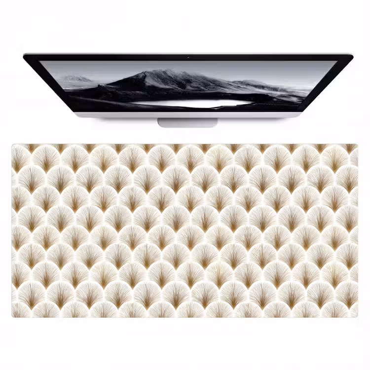 Waaiers - Art Deco - Elegant - Goud - Wit Muismat XXL klein 681 -zzz3d