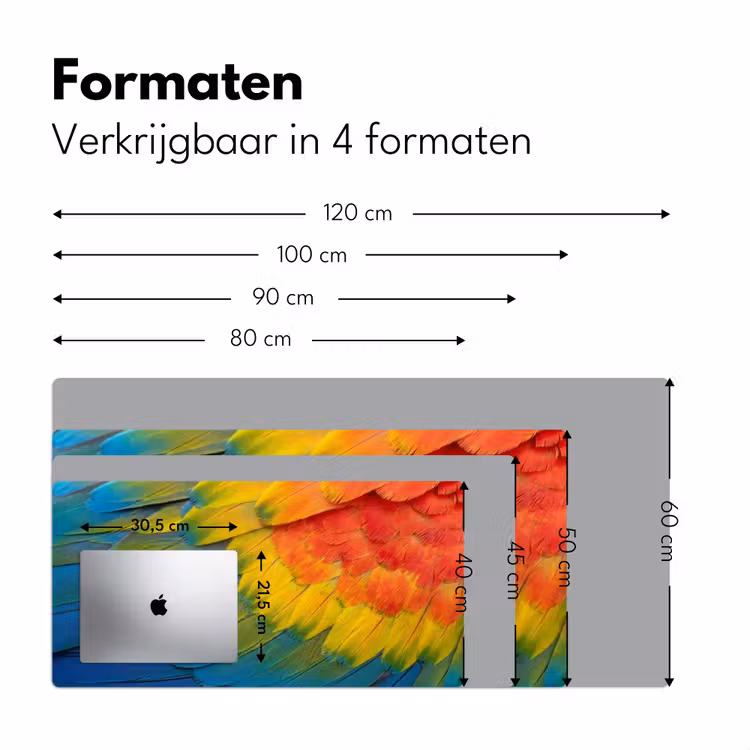 Veren - Ara - Kleurrijk Muismat XXL klein -sfeer5