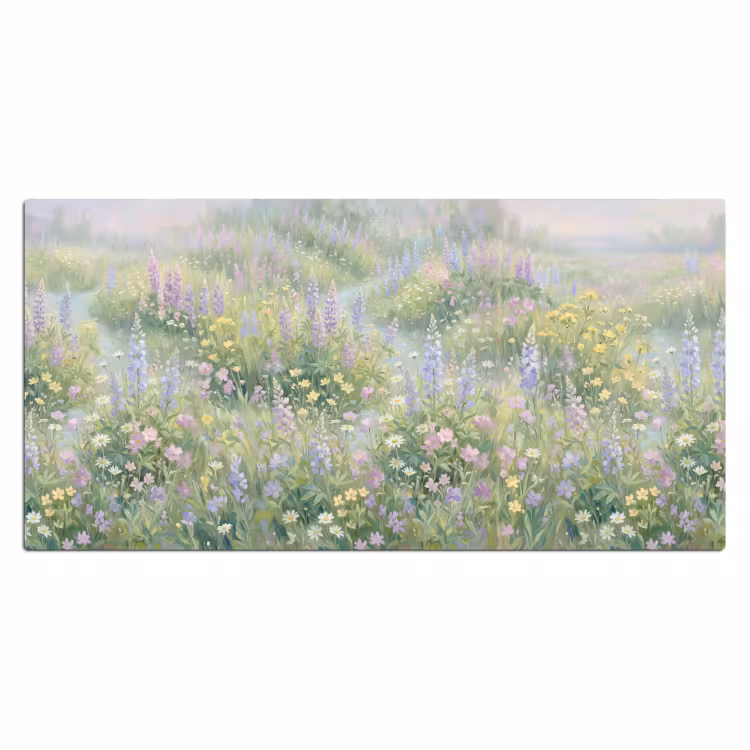 Bloemenveld - Heuvels - Kleurrijk Muismat XXL klein -3d_leeg