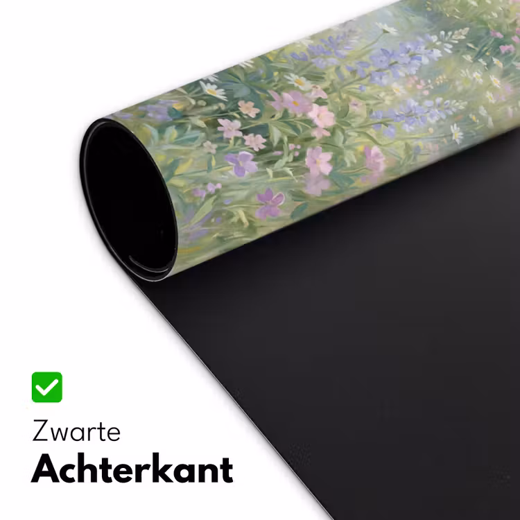 Bloemenveld - Heuvels - Kleurrijk Muismat XXL klein -sfeer2