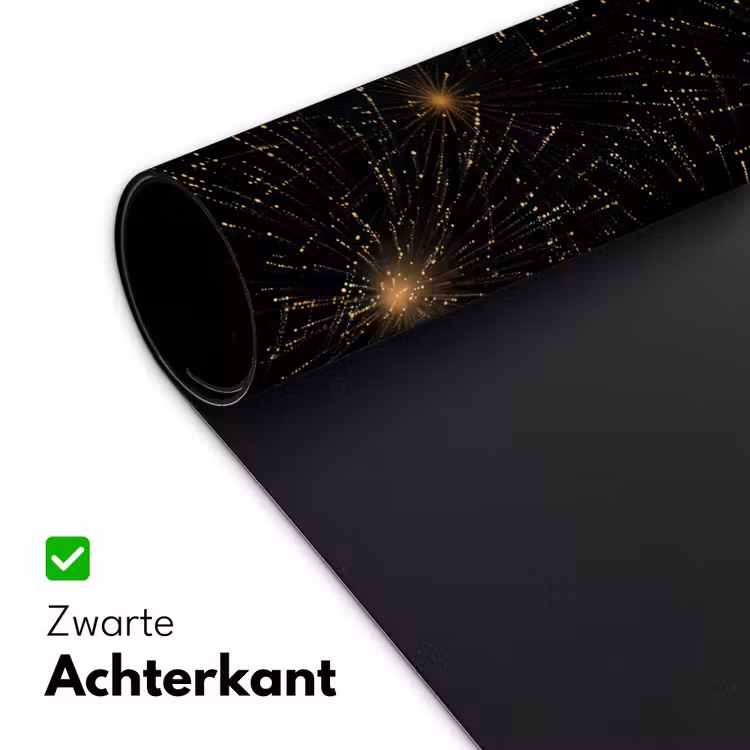 Vuurwerk - Patroon - Feestelijk - Goud - Zwart Muismat XXL klein 681 -sfeer2