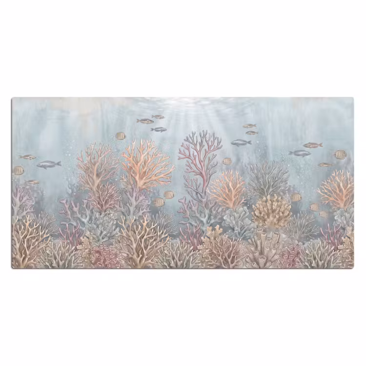 Vis - Koraal - Oceaan - Illustratie - Onderwater Muismat XXL klein -3d_leeg