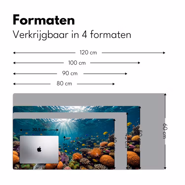 Vis - Koraal - Oceaan - Natuur - Kleurrijk Muismat XXL klein -sfeer5