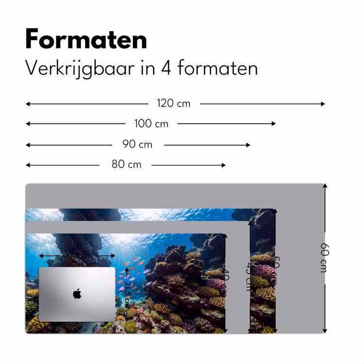 Vis - Koraalrif - Onderwater - Levendig - Blauw Muismat XXL klein -sfeer5