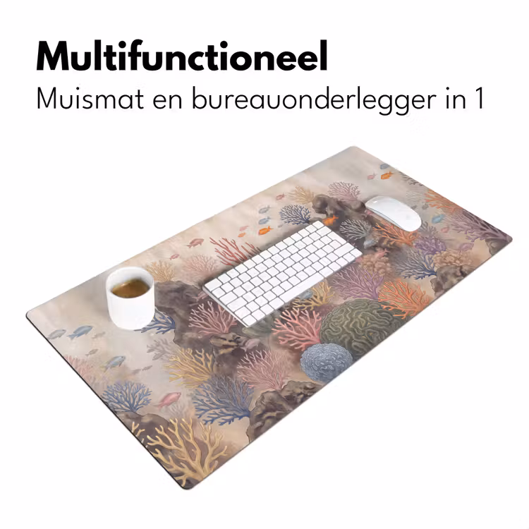 Vis - Koraalrif - Onderwaterwereld - Illustratie Muismat XXL klein -sfeer4