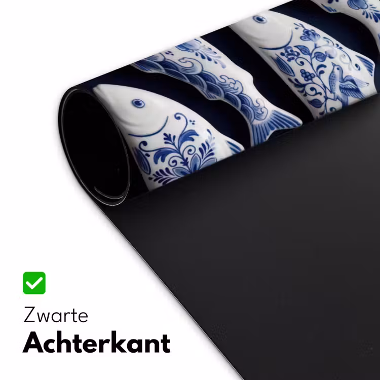 Vissen - Delfts - Blauw - Keramiek Muismat XXL klein -sfeer2