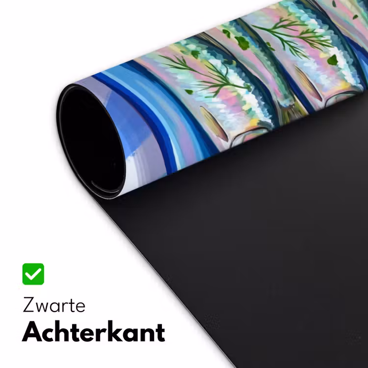 Vis - Citroen - Kruiden - Eten - Blauw Muismat XXL klein -sfeer2