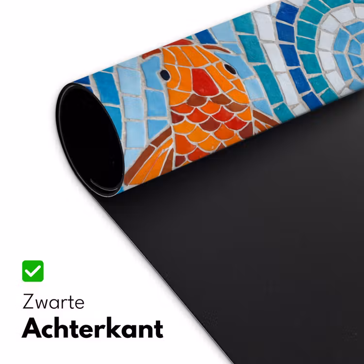 Vis - Mozaïek - Water - Decoratief - Blauw Muismat XXL klein -sfeer2