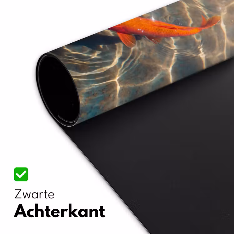 Vis - Water - Dieren - Oranje - Goud Muismat XXL klein -sfeer2