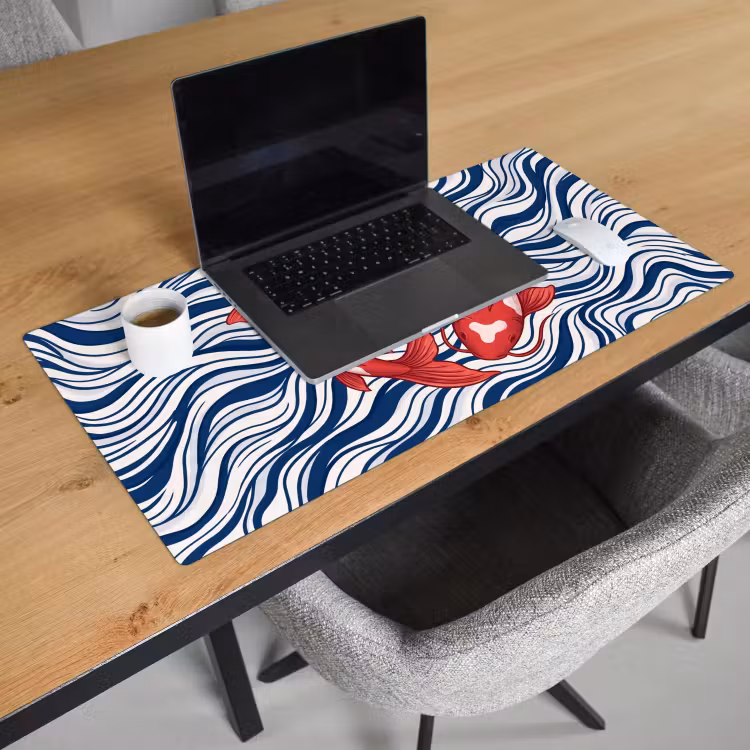 Vis - Water - Natuur - Illustratie - Rood Muismat XXL klein -sfeer1