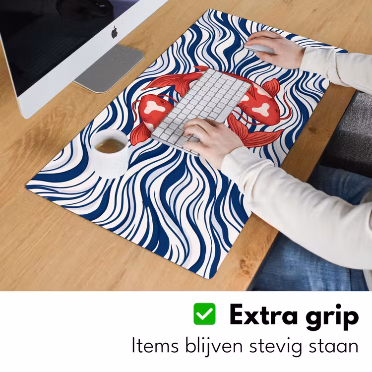 Vis - Water - Natuur - Illustratie - Rood Muismat XXL klein -sfeer3