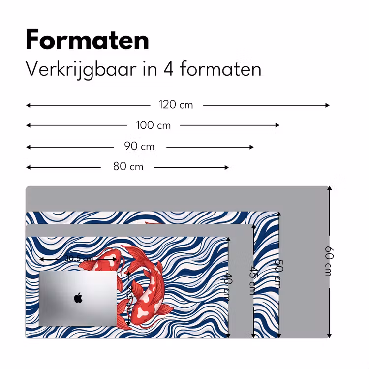Vis - Water - Natuur - Illustratie - Rood Muismat XXL klein -sfeer5