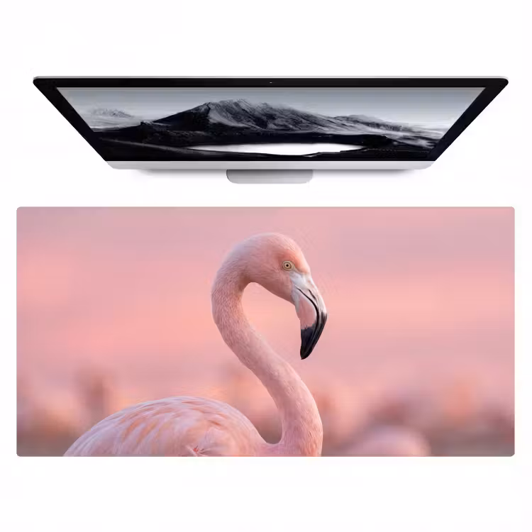 Flamingo - Portret - Roze Muismat XXL klein -zzz3d
