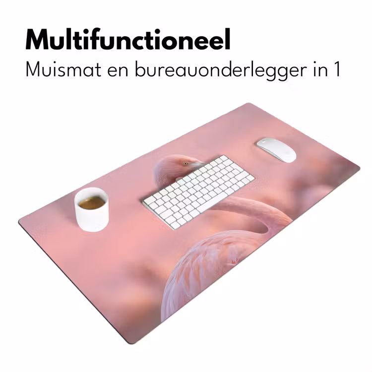 Flamingo - Portret - Roze Muismat XXL klein -sfeer4
