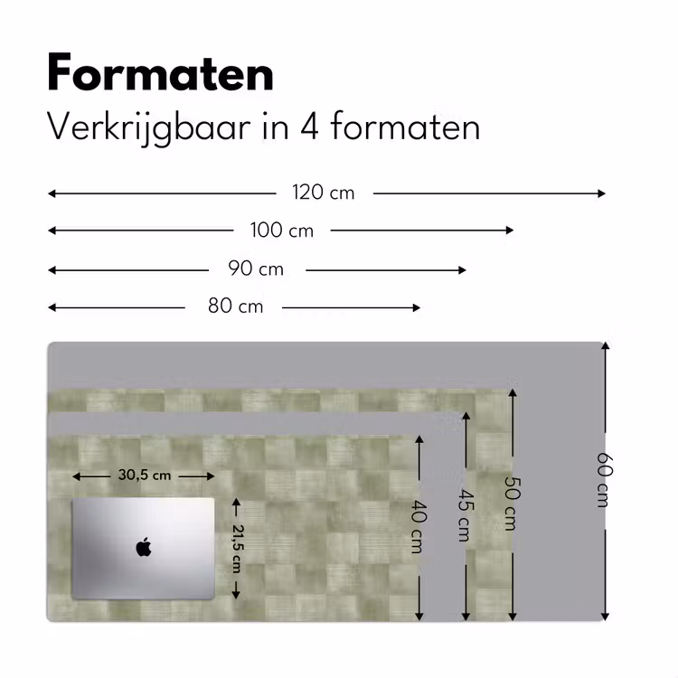 Vlakken - Rustiek - Groen Muismat XXL klein 681 -sfeer5