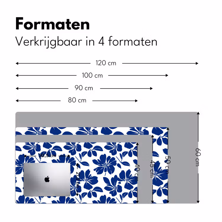 Floraal - Modern - Blauw Muismat XXL klein 681 -sfeer5