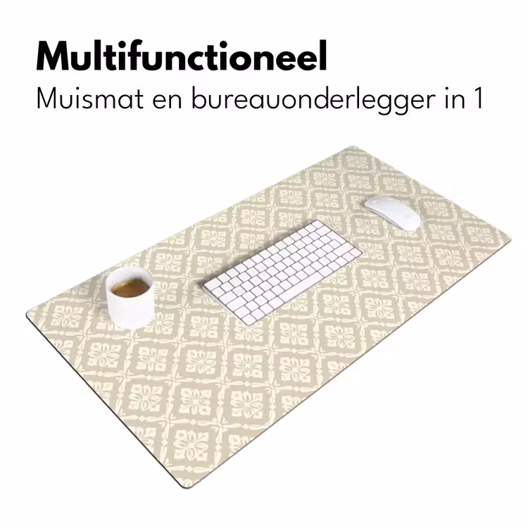 Floraal - Ornament - Beige Muismat XXL klein 681 -sfeer4
