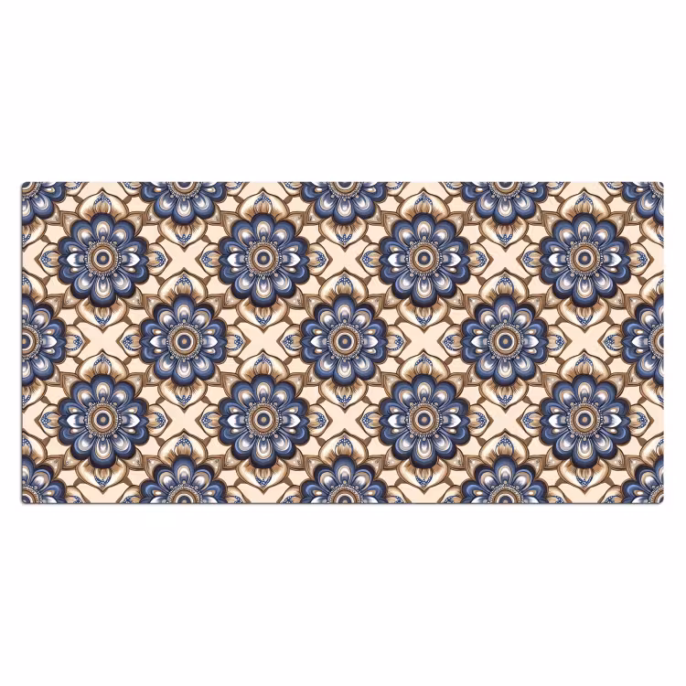 Floraal - Ornament - Blauw Muismat XXL klein 681 -3d_leeg