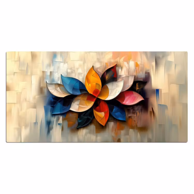 Bloem - Abstract - Kleurrijk - Bladeren Muismat XXL klein -3d_leeg