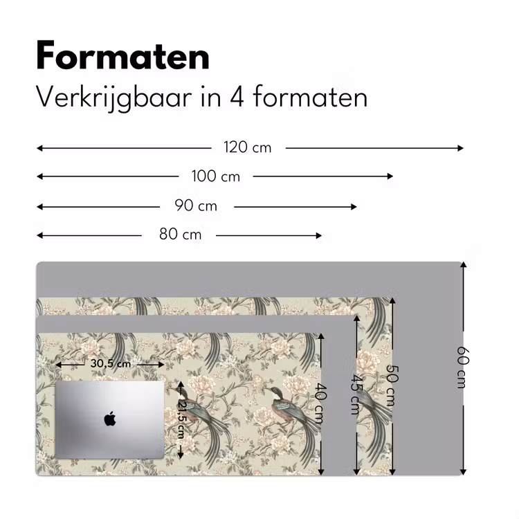 Bloem - Vogel - Kleurrijk Muismat XXL klein 681 -sfeer5